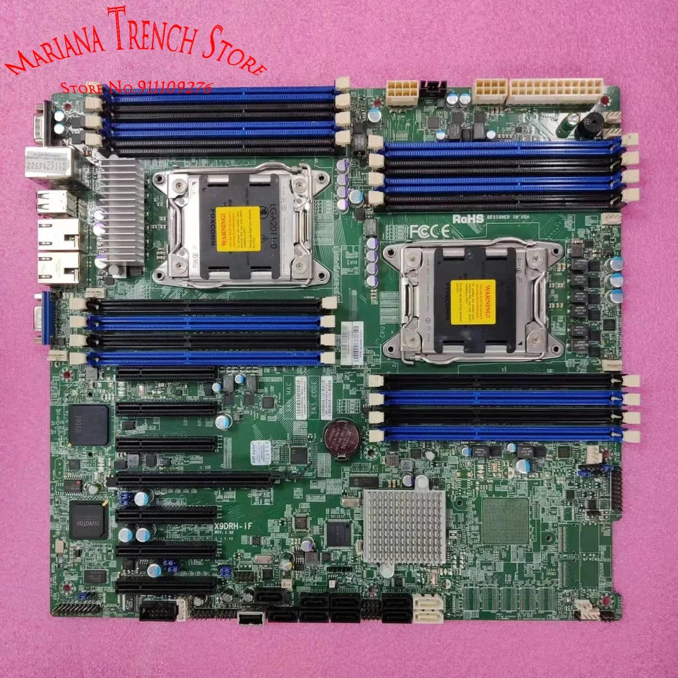 슈퍼마이크로 마더보드X9DRH-iF LGA2011 제온 E5-2600 V1/V2 패밀리 ECC DDR3 1 PCI-E 3.0x16 6 3.0x8