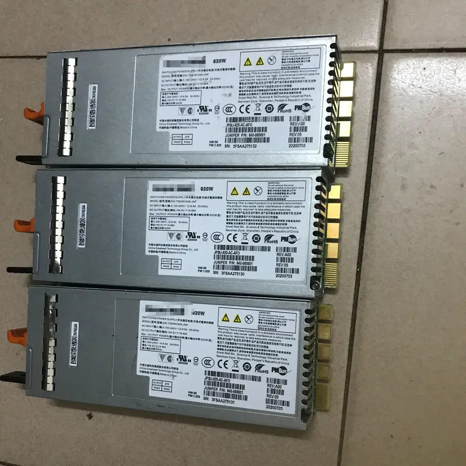 GW-T920WV545-JNP DPS-920AB A Juniper EX3400-48P 기가비트 이더넷 스위치 전원공급장치 모듈 JPSU-920-AC-AFO 640-060601