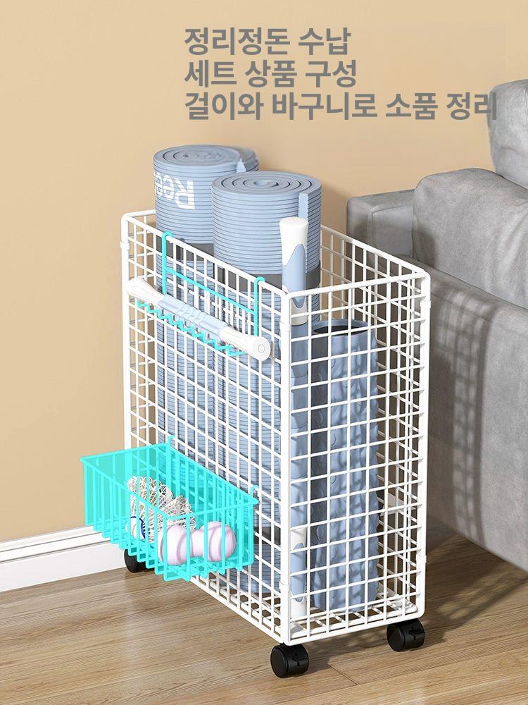 필라테스 운동기구정리함 이동식 홈트 매트 바퀴 수납 요가 랙 - 상세 이미지 3