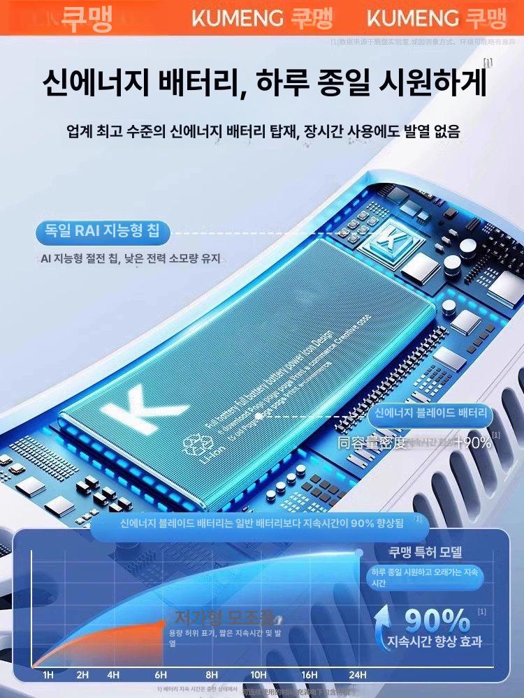 신형 넥밴드 미니 USB 충전식 무날개 휴대용 12시간 화이트 720 0mAh - 상세 이미지 4