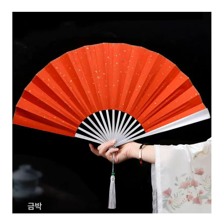 티타늄 쇠부채 부채춤 공연 연습용 무용소품 태극부채 호신용부채 전통무술 태극권 - 상세 이미지 3