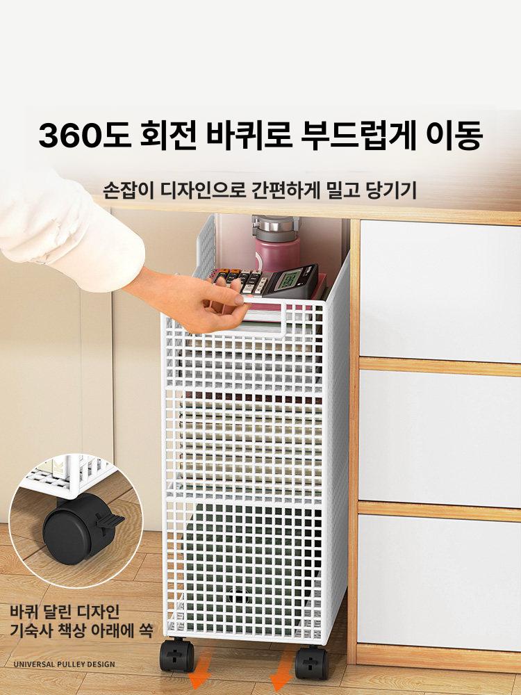 서랍장 바퀴달린선반 수납장 세탁실 다용도 주방 다층 실외기실 간식 정리함 틈새선반 - 상세 이미지 4