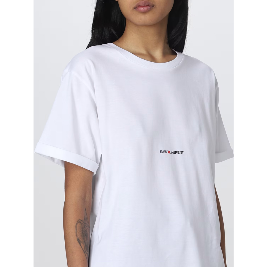 생로랑 여성 리브 고쉬 뱐팔 티셔츠 화이트 460876 YB2DQ 9000 - 상세 이미지 3