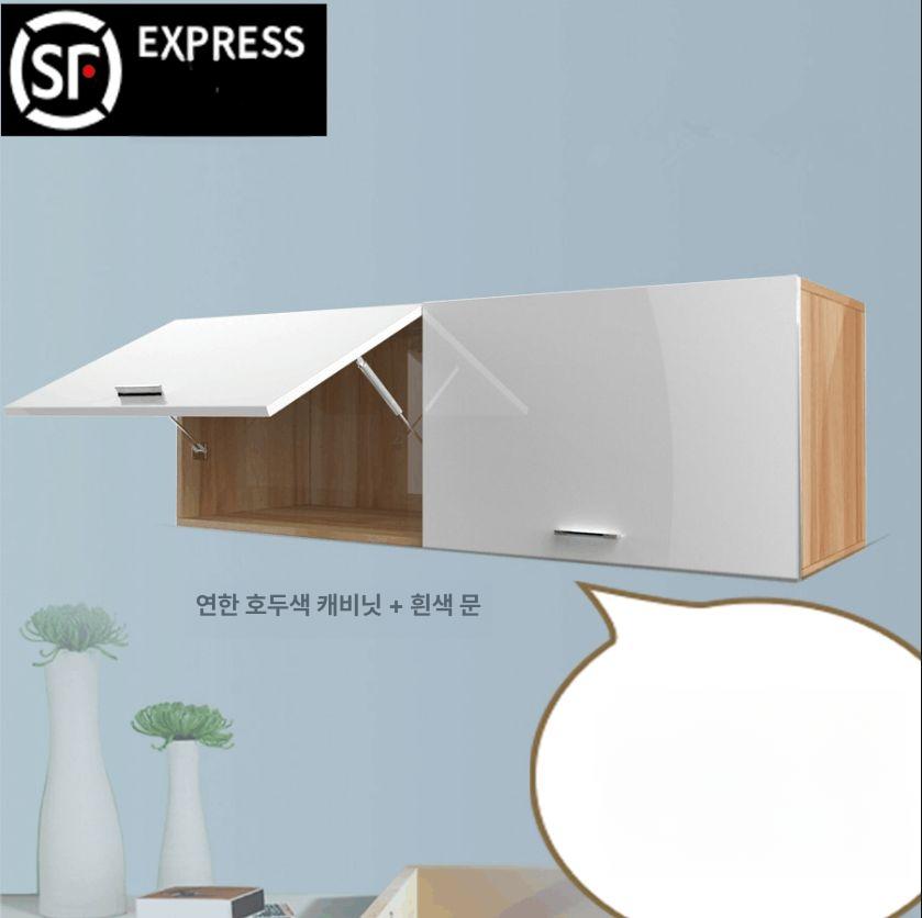 주방 찬장 도어 진열 스테인레스 그릇장 키친 벽걸이형 보관 정리 상부수납장 선반장 - 상세 이미지 2