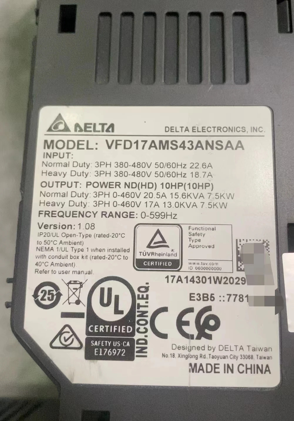 리퍼 MS300 시리즈 인버터 VFD17AMS호환43ANSAA 7.5kW 기능 확인
