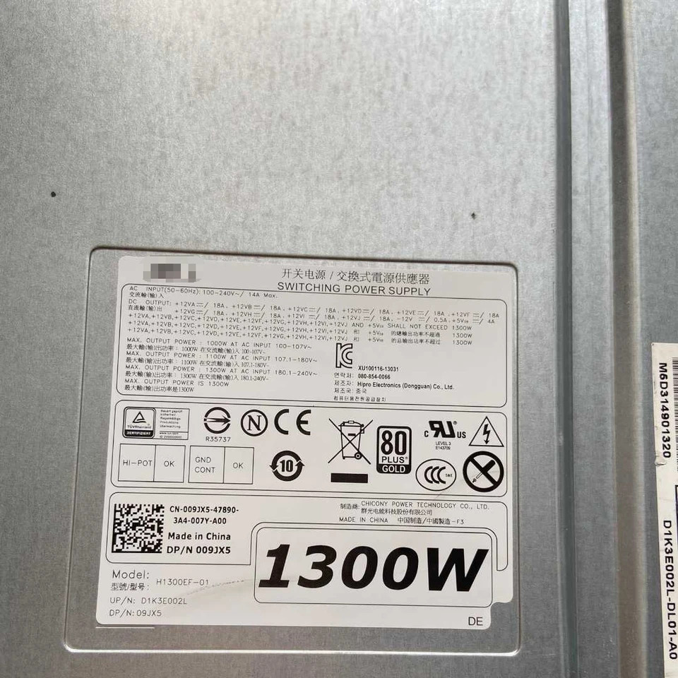 H1300EF-01 H1300EF-00 DELL T7600 T7610 워크스테이션전원공급장치