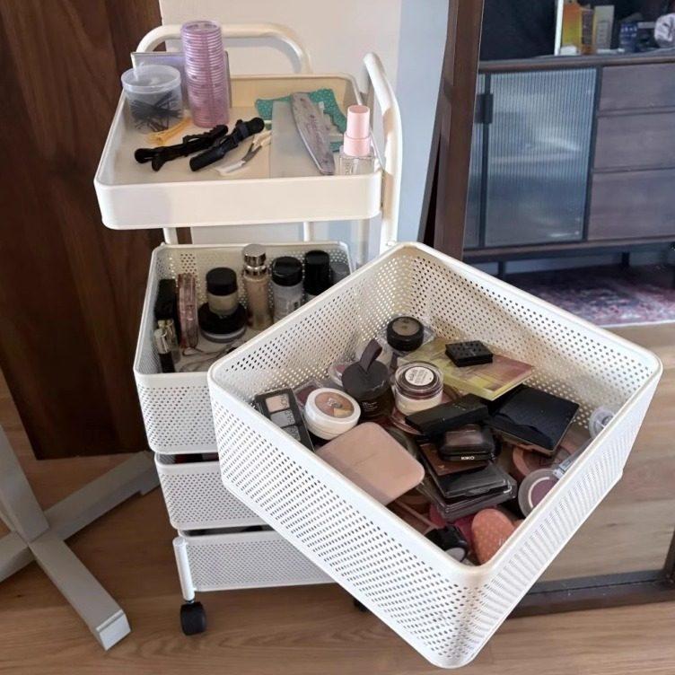 사각 틈새트롤리 이동식선반 수납장 주방 바퀴달린 서랍형 바퀴형 오픈 수납카트 - 상품 이미지