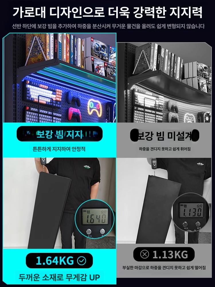 타공판 철제선반 진열대 전시대 진열장 수납 베란다 보드 정리 거치대 매장 - 상세 이미지 4