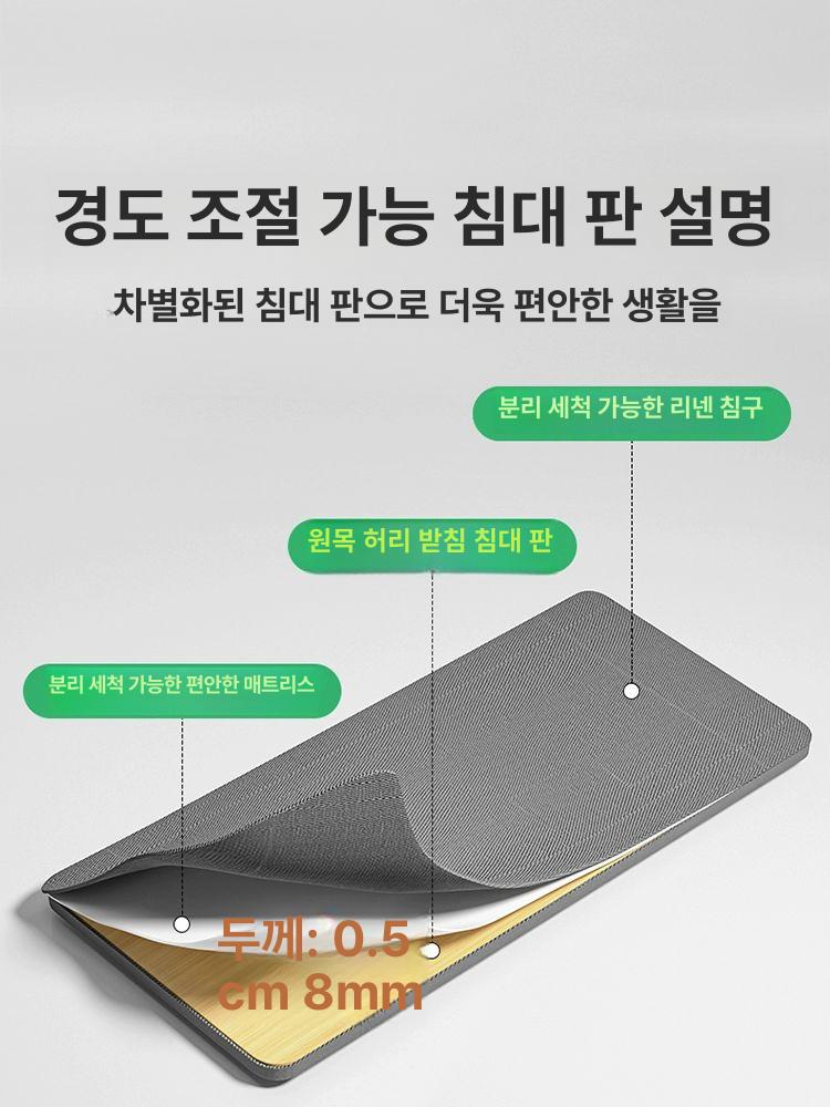 참죽 침대헤드보드 1인용 조명 슈퍼싱글 평상형 매트리스 침대프레임 서랍형 일자형 - 상세 이미지 3