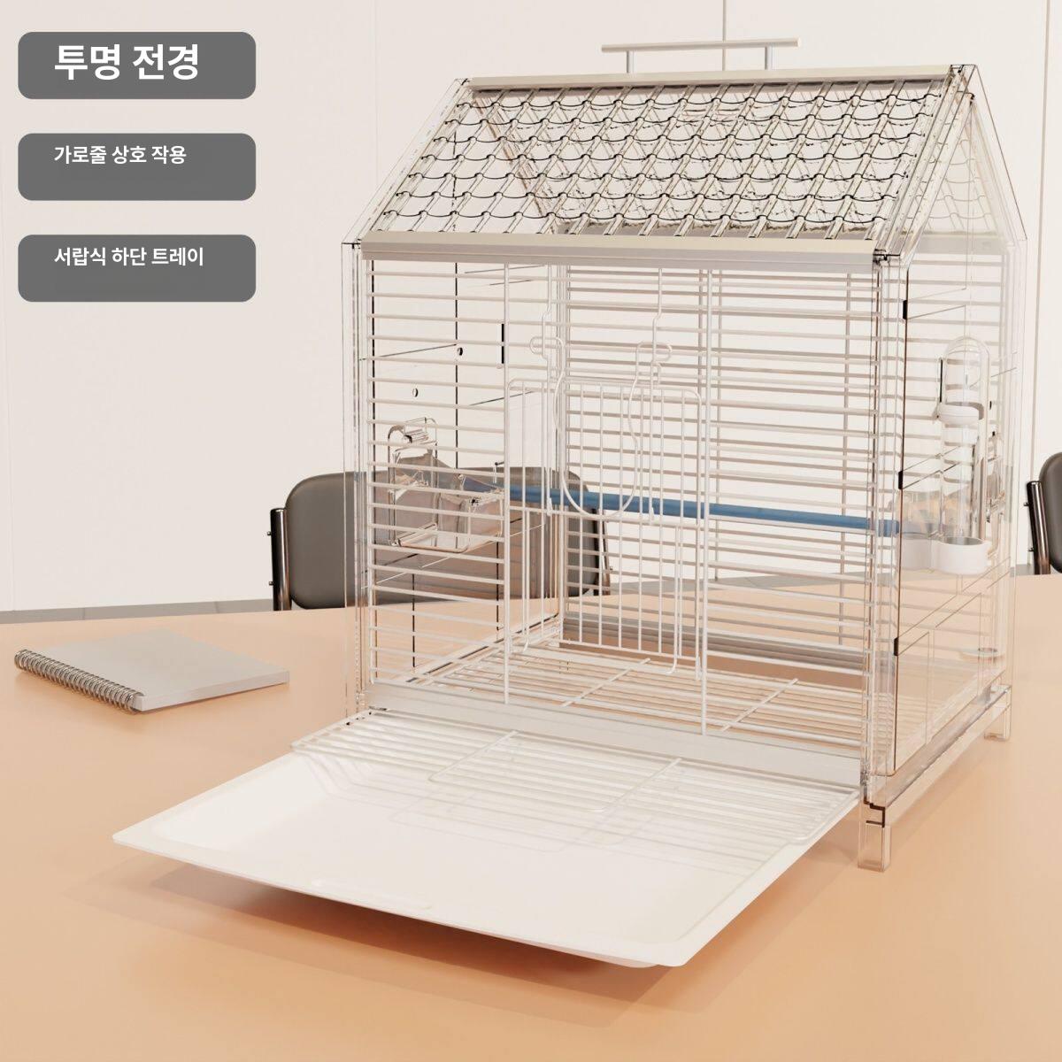 케이지 이동장 휴대용 여행용 투명 아크릴 조류 통풍 커버 새용품 앵무새이동가방 - 상세 이미지 5