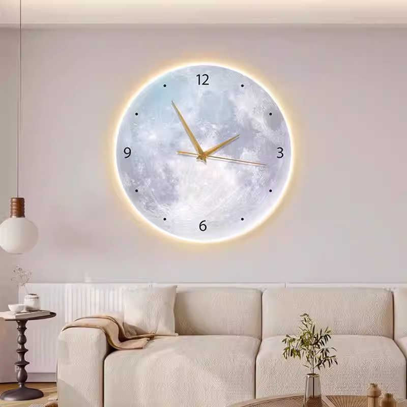 달 벽시계 날짜 이사개업 LED 집들이 선물 아날로그 40cm - 상세 이미지 4