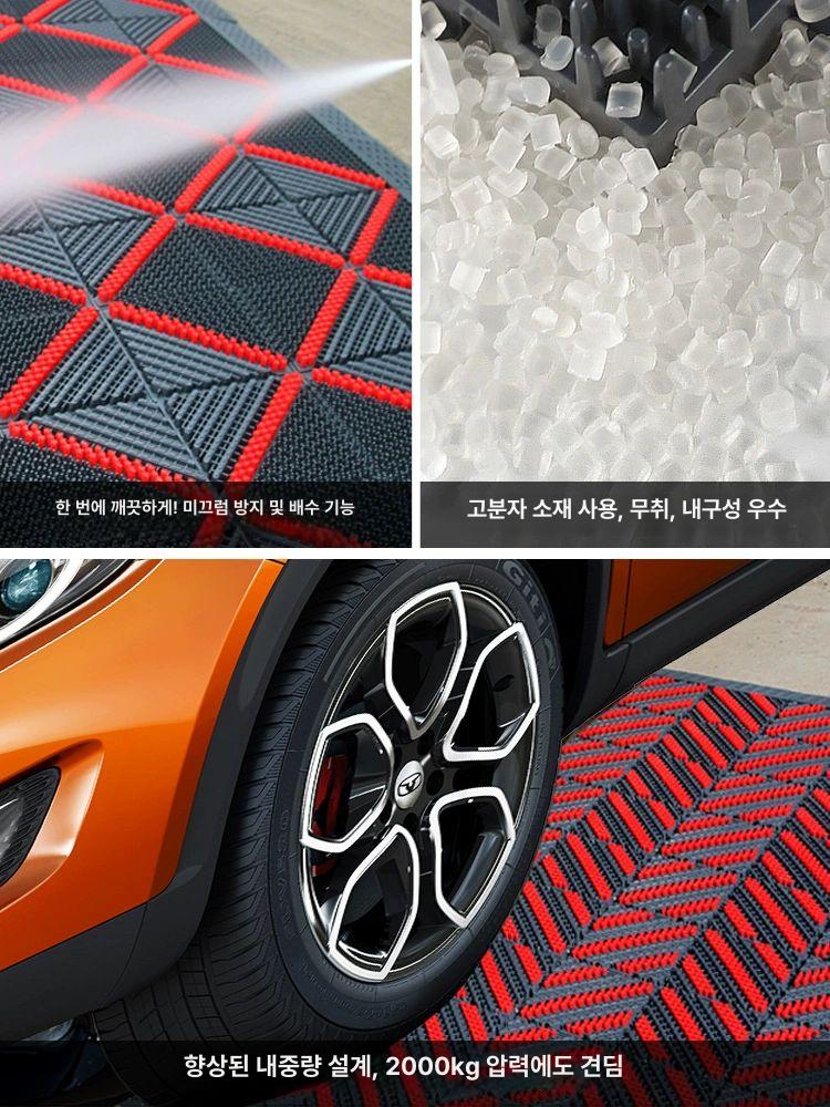 회색 조립식매트 출입문 흙털이 브러시 현관 신발털이 조립식바닥매트 출입구발판 - 상세 이미지 3