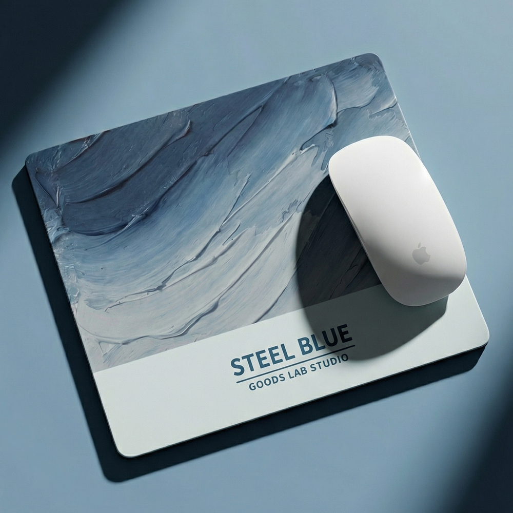 [무배당발] 유리패드 강화유리 마우스패드 게이밍 컬러시리즈 10종 STEEL BLUE - 상품 이미지