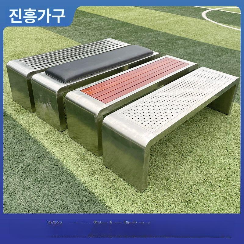 스테인레스 야외벤치 철제 카페 등받이 휴게 야외용 웨이팅 버스정류장 모던 길이 - 상세 이미지 5