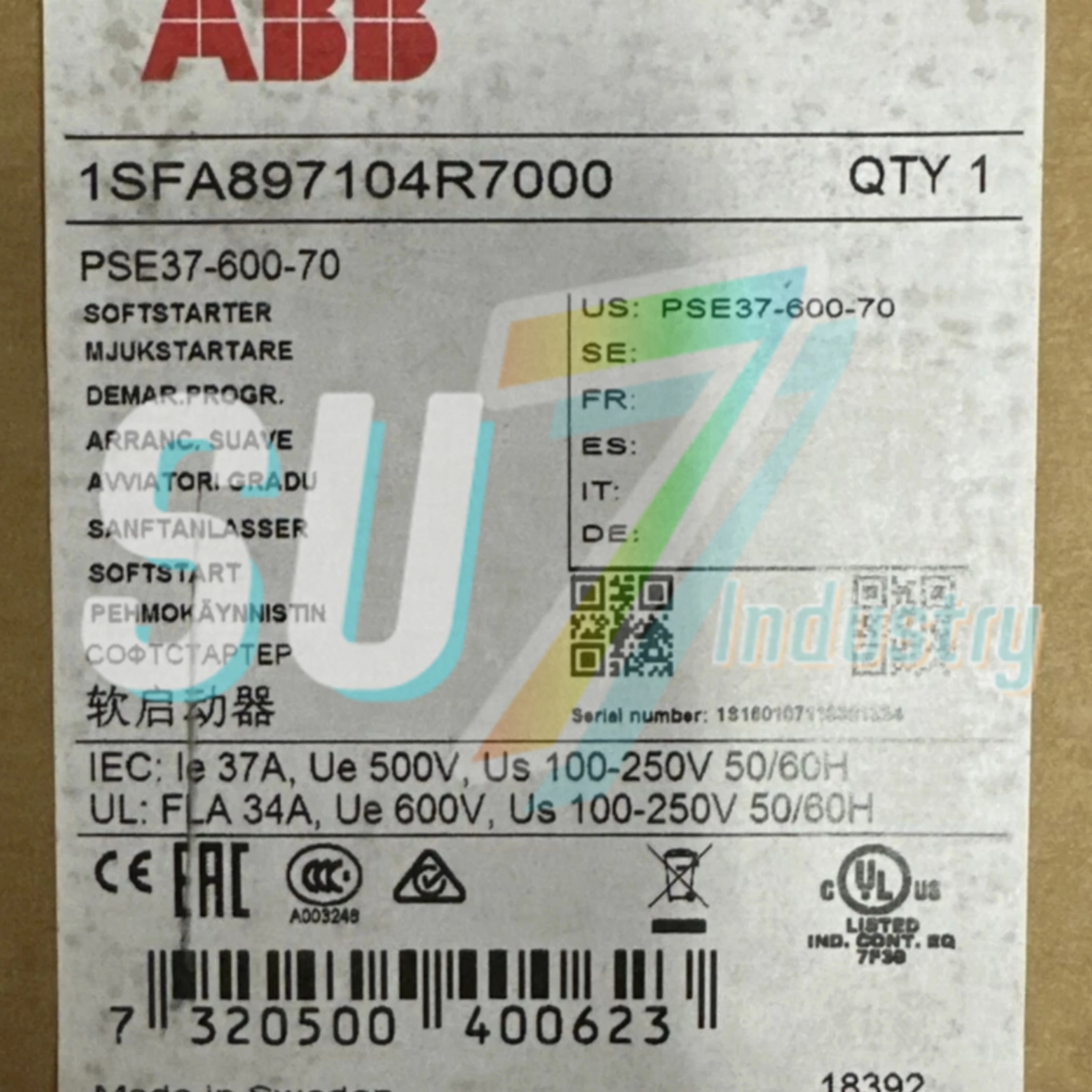 소프트 스타터 새 PSE18-600-70 7.5kw PSE25-600-70 11kw PSE30-600-70 15kw PSE37-600-70 18.5kw PSE45-600-70 2
