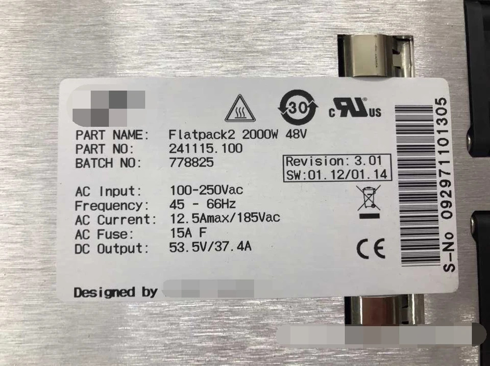Eltek 고효율 전원공급장치 정류기 모듈FLATPACK2 2000W 48V 100-250Vac 12.5Amax 185Vac 53.5V 37.4A 신