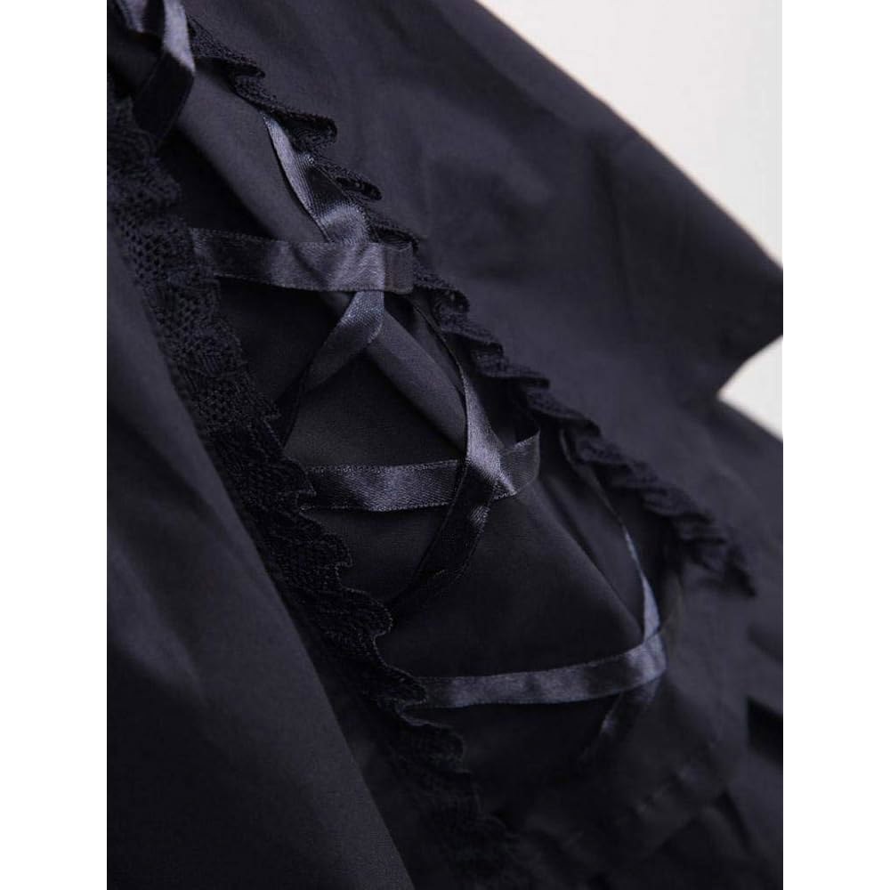 아인클루 여성 클래식 블랙 레이어드 레이스업 고스 롤리타 드레스 Black X-Small - 상세 이미지 2
