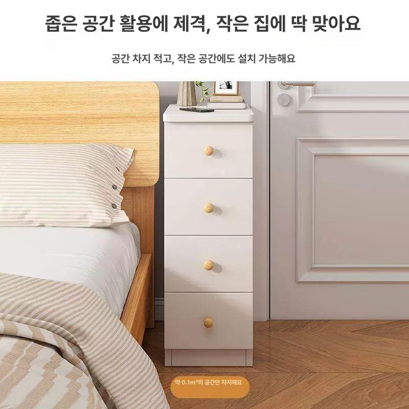 주방 슬림서랍장 정리함 투명 냉장고옆 틈새수납장 세탁실 베란다 침대옆 공간활용 - 상세 이미지 5