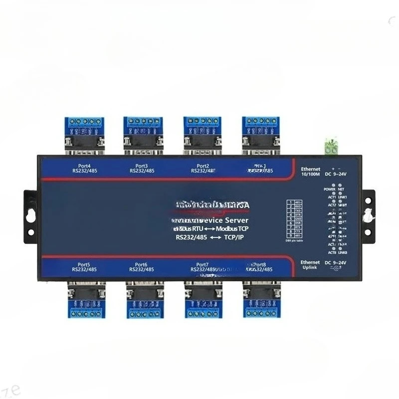8포트 RS232/485 시리얼 포트를 이더넷 포트로 변환하는 멀티 서버 5843A