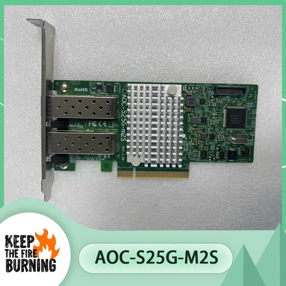 슈퍼마이크로 듀얼 포트 CX-40GB 카드 AOC-S25G-M2S 25g SFP  멜라녹스