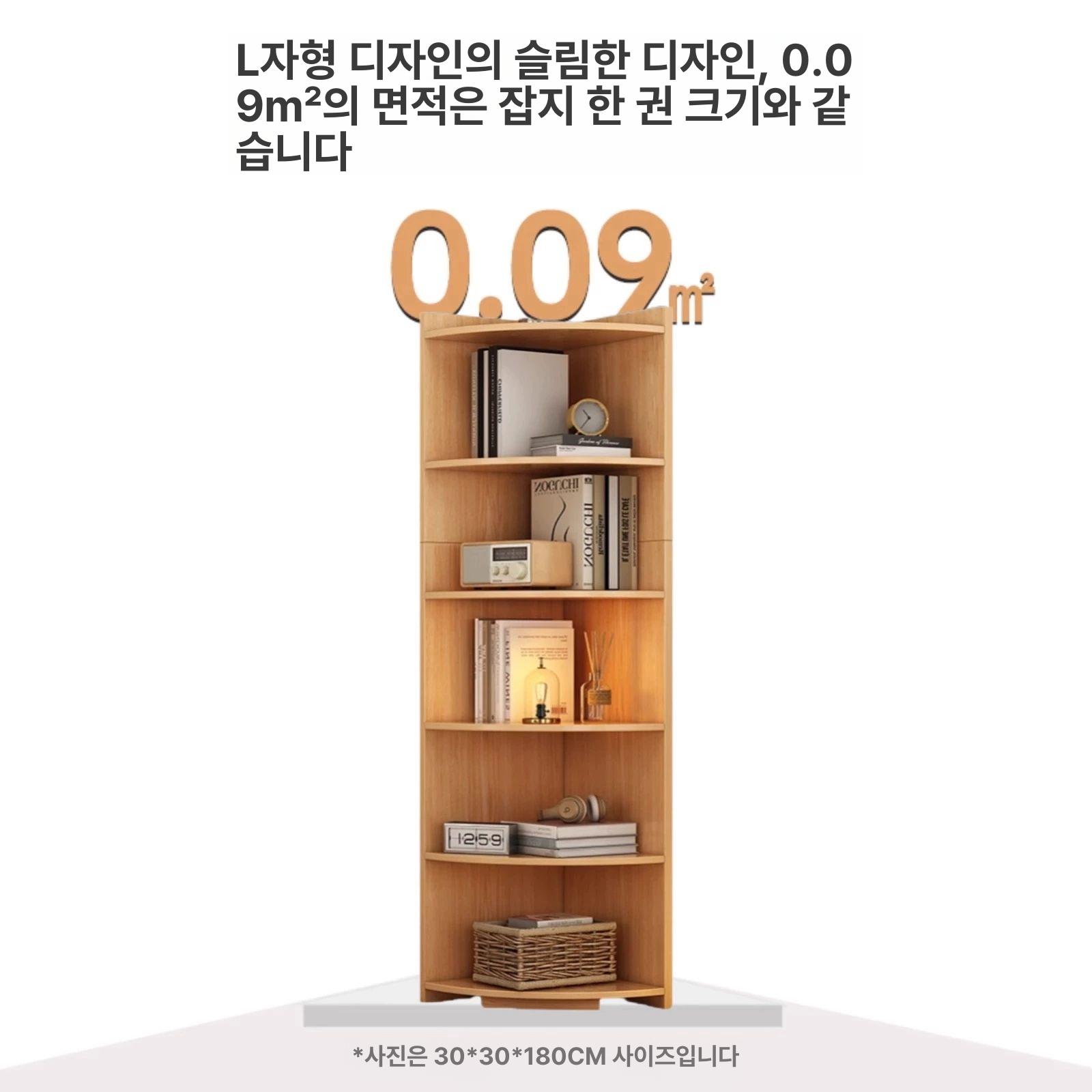 모퉁이 수납장 원목 장식장 인테리어 다용도 삼각형 구석 다층 공간활용 북유럽 - 상세 이미지 2
