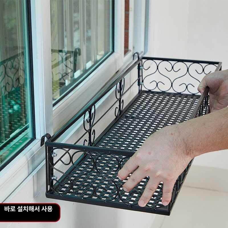 화분대 받침대 사각화분 식물 인테리어 테라스 거치대 베란다화분선반 걸이형 꽃걸이 - 상세 이미지 4