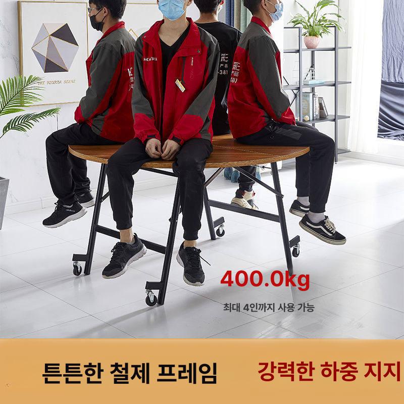 원형 접이식테이블 주방 식당 가정용 거실 바퀴달린 간이식탁 야외용 라운드 베란다 - 상세 이미지 5