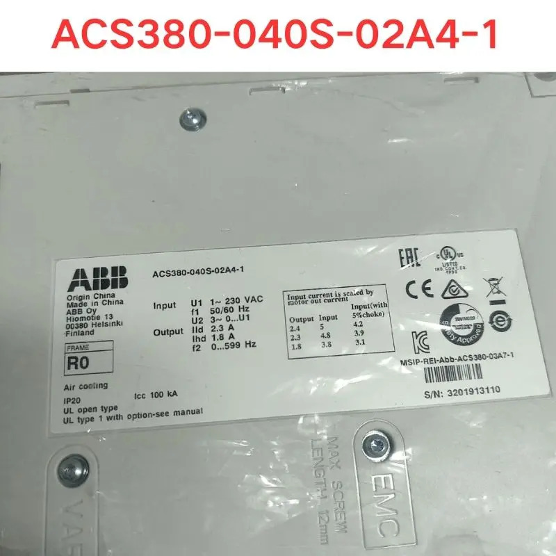 ACS380-040S-02A4-1 주파수 변환기