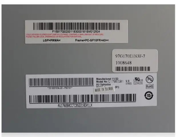 오리지널 LCD 패널 디스플레이 1280 G170EG01 V0 17.0 인치 RGB x 1024 SXGA 6 개월