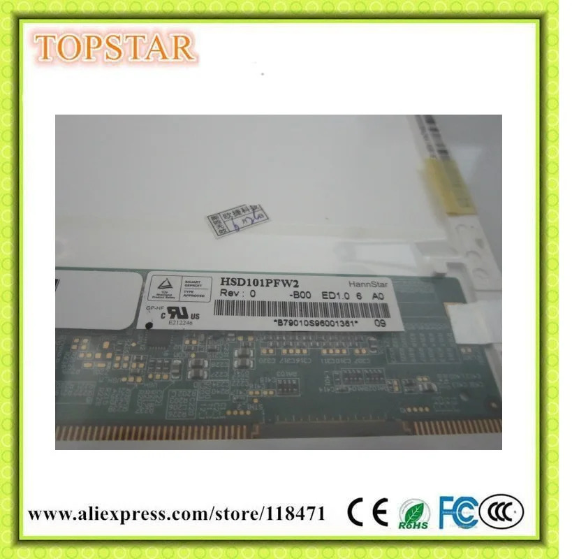 TFT LCD 패널 HSD101PFW2-B00 1024 RGB x 600 WSVGA LVDS 디스플레이 WLED 스크린 10.1 인치 1ch6 비트