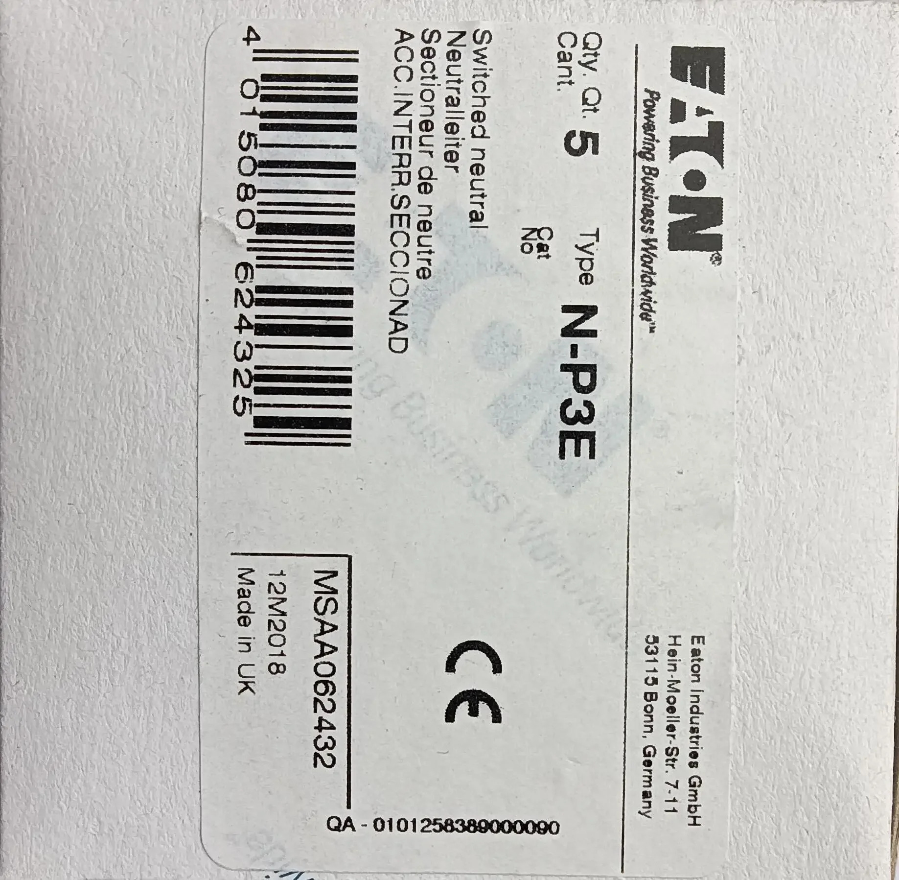 2pcs 오리지널 뮬러 N/P3E 부하 절연 스와이프 N 폴