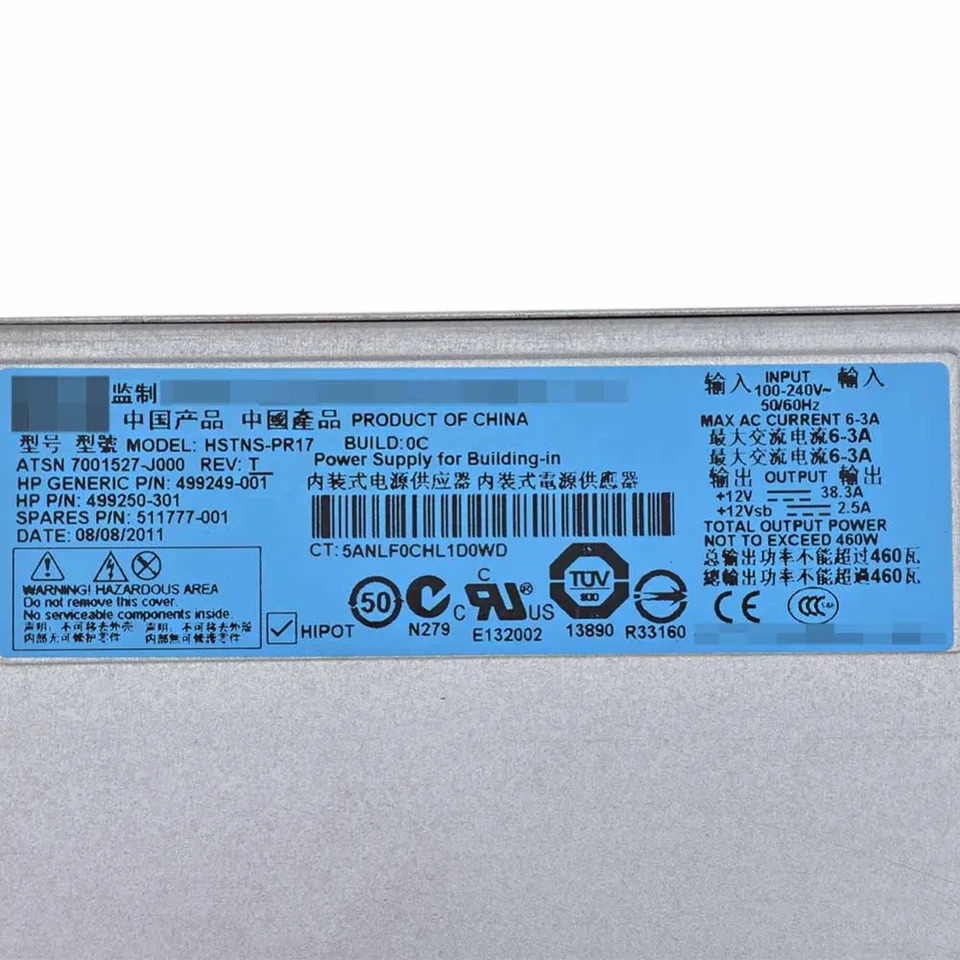 DPS-460EB A HSTNS-PR17 마이닝 PSU 키트 460W 서버 전원공급장치 hp호환 DL360 DL380G6 G7 G8 511777-001 499249-001