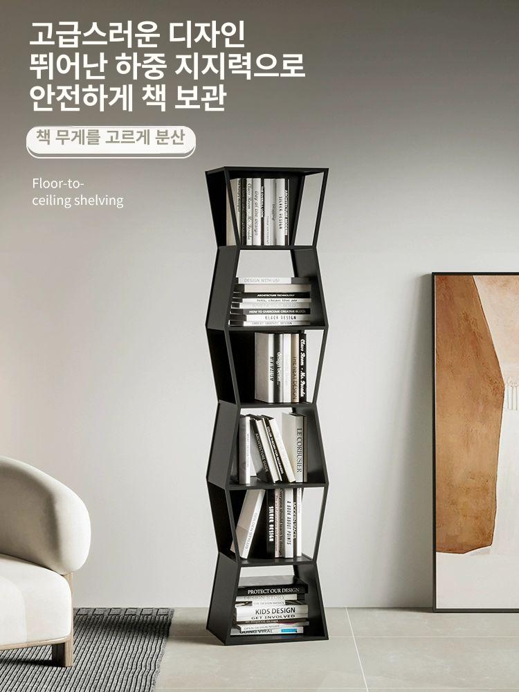 5단 책선반 북타워 매거진랙 미드센츄리 틈새 북카페 수납선반 모듈선반 모던 - 상세 이미지 2