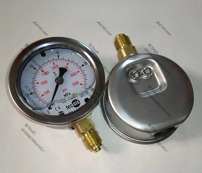 오일 압력 유압 게이지 6M 0-25MPA/3500PSI 내충격성 기계식 2개 탭