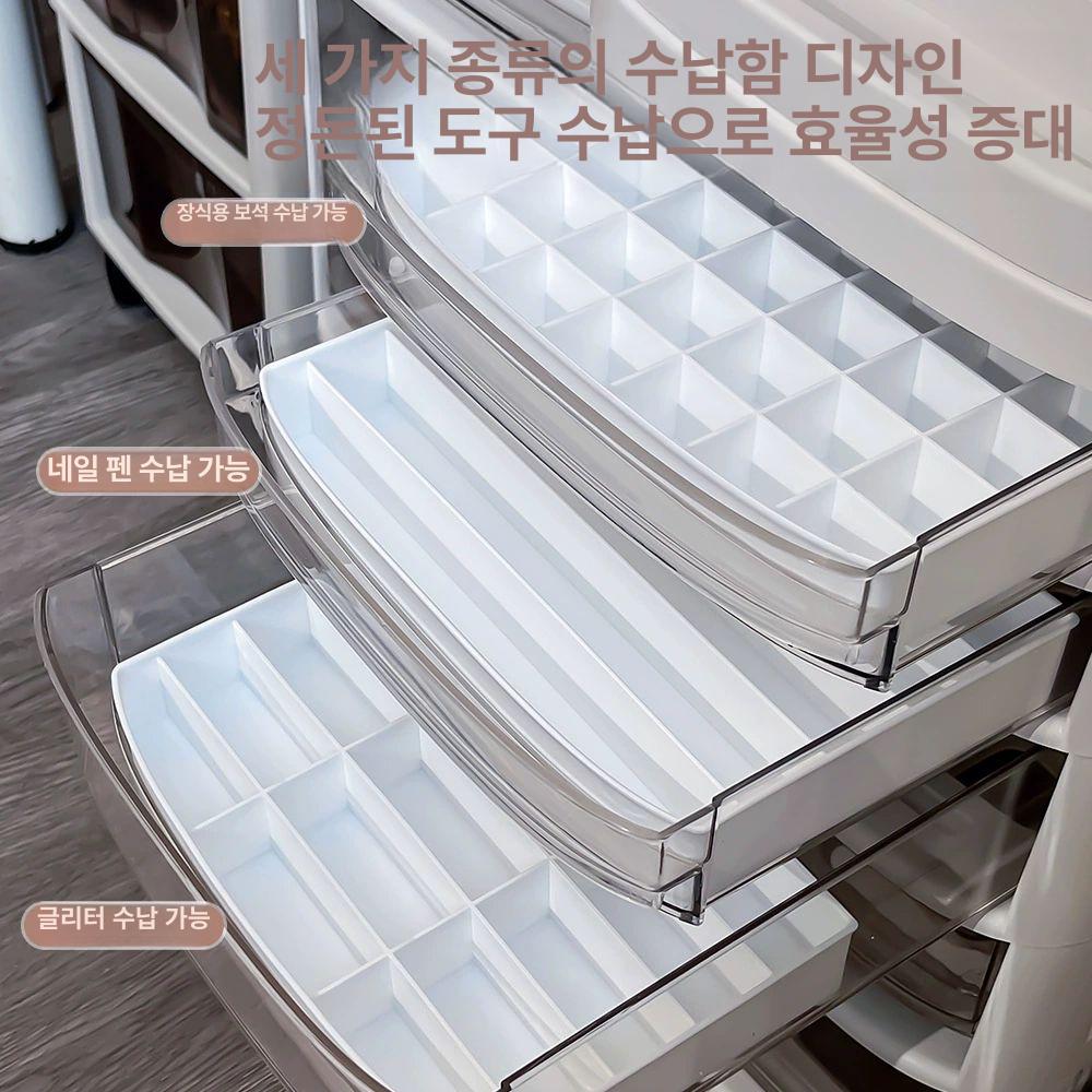 이동식 화장대트롤리 메이크업 수납 전문가용 캐리어 서랍형 삼층 보관함 박스 가방 - 상세 이미지 4