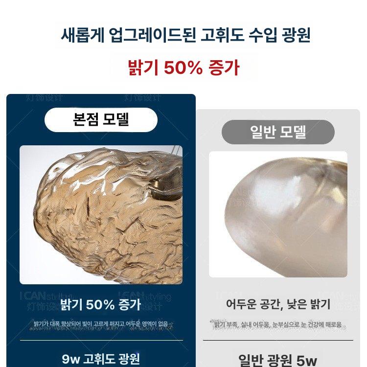 유리 샹들리에조명 거실 홀 식탁 천장 대형샹들리에 현대 전등 럭셔리 클리어 모던 - 상세 이미지 3