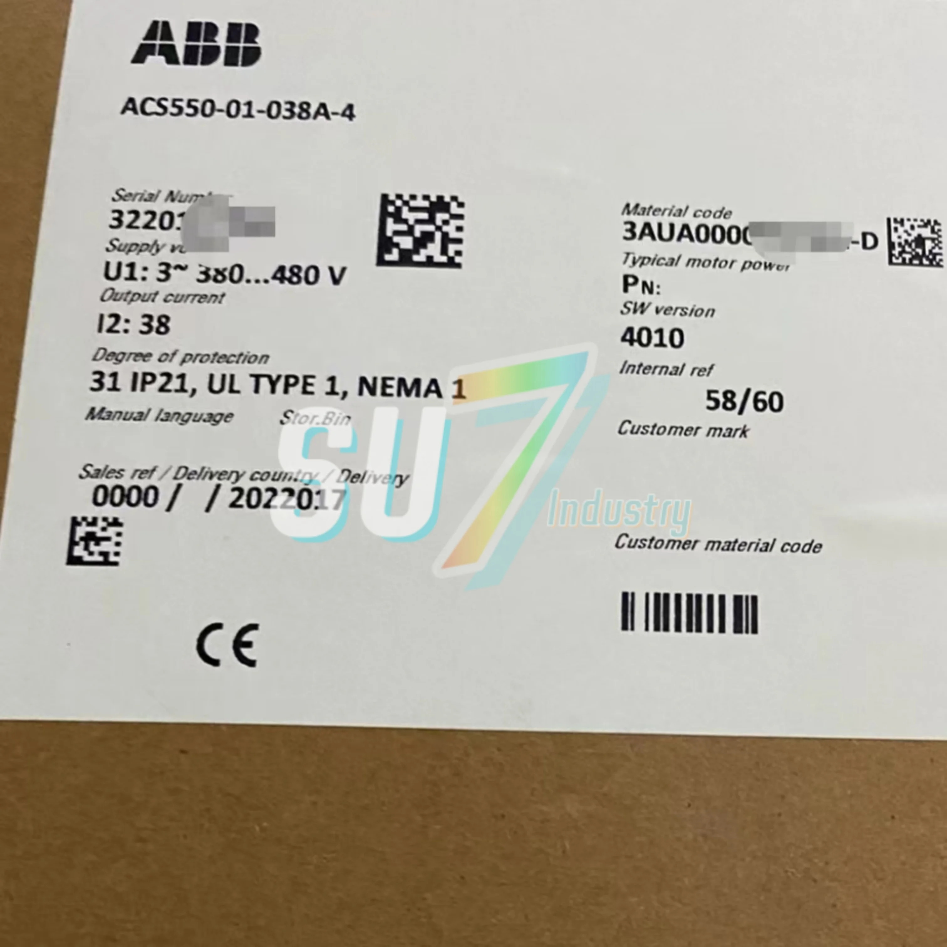 원본 ACS550-01-031A-4 ACS550-01-038A-4 ACS550-01-045A-4 인버터