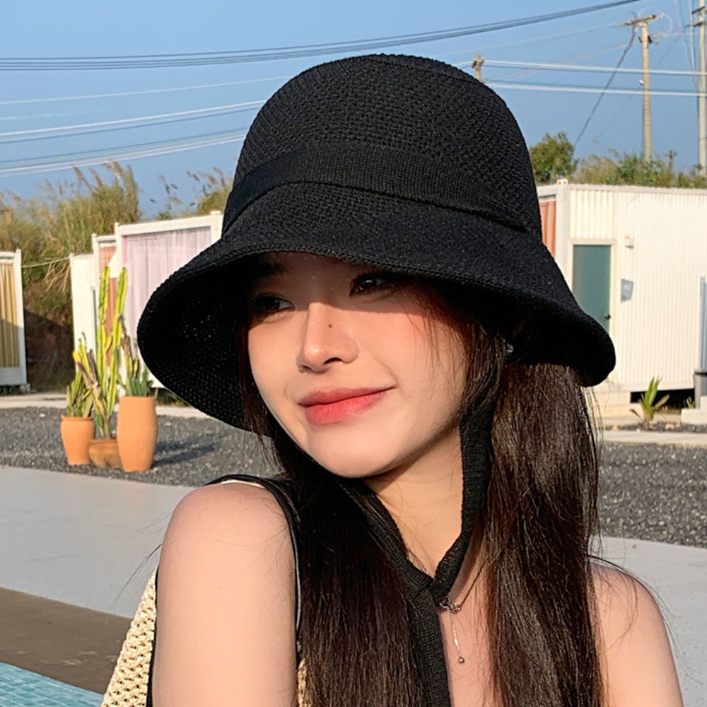 디어앤미 여성 여름 버킷햇 밀짚모자 비치 바캉스 벙거지 모자 이미지 6