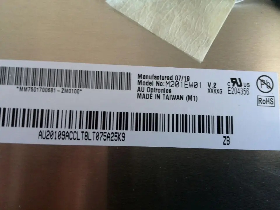 AUO TFT LCD 패널 스크린 20.1 인치 M201EW01 V2 V.2