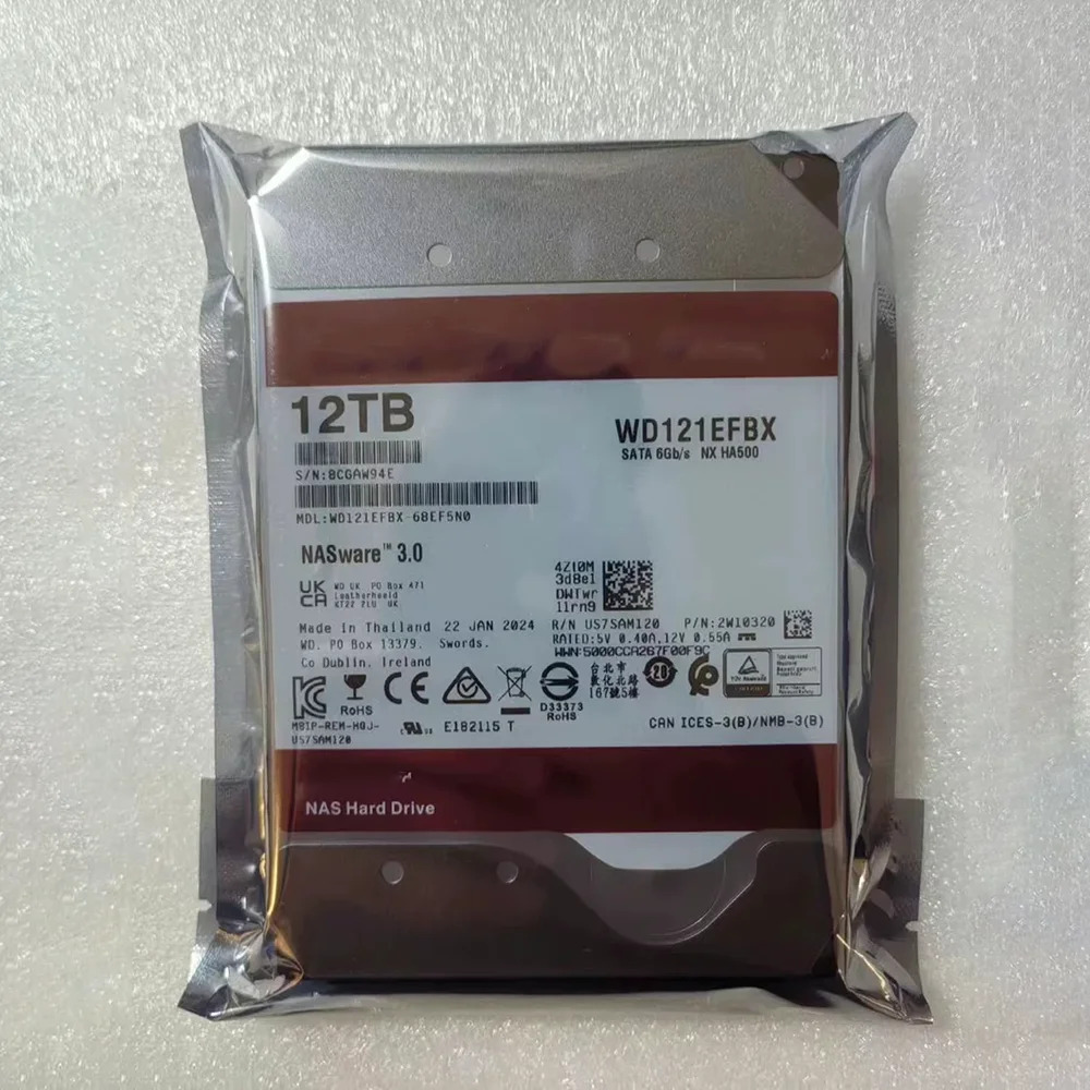 WD120EFBX/EFAX WD120EFBX WD 12TB 12T 3.5인치 7200RPM 레드 플러스 네트워크 서버 NAS 하드 드라이브용