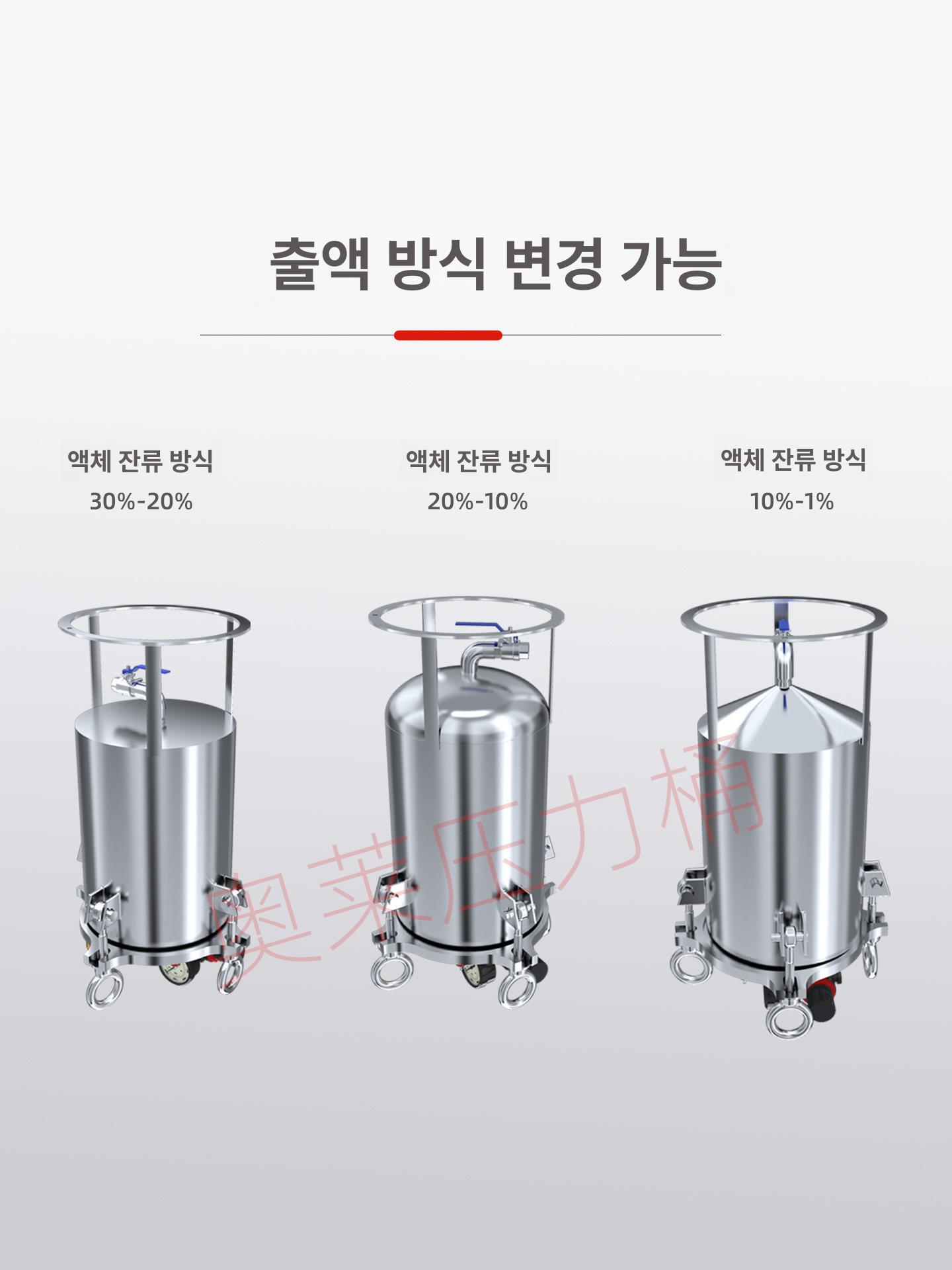 액체 레벨 표시 압송기 교반통 점착 압력통 스테인리스 저장 믹싱 압력용기 - 상세 이미지 4