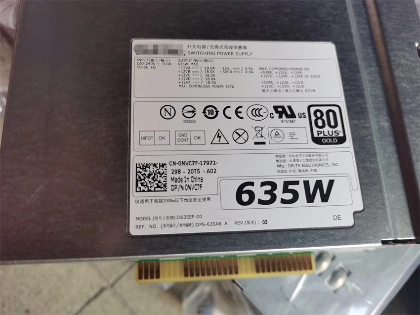 D635EF-00 워크스테이션 전원공급장치 DELL T3610 T5610
