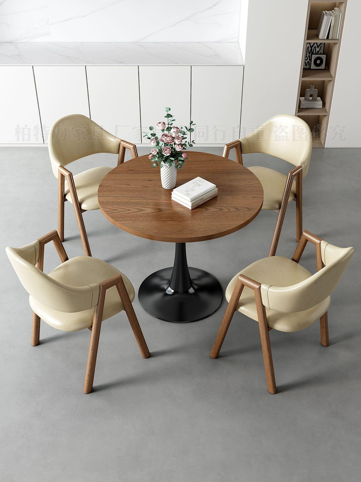 4인용 식탁 다이닝 원형테이블 카페테이블 내추럴 반타원형 모던 업소용테이블 - 상세 이미지 3