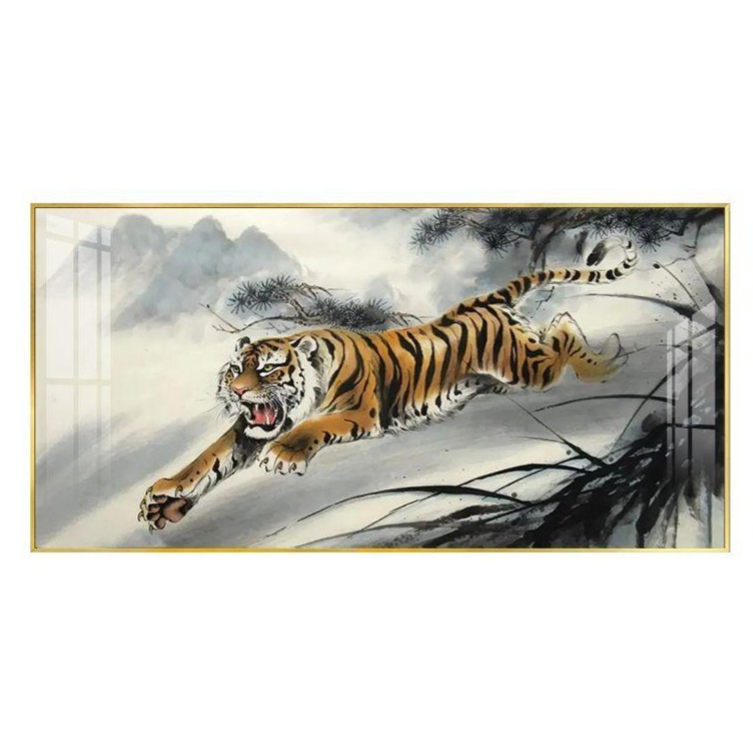 캔버스 호랑이액자 유화그림 거실 장식 핸드페인팅 백호 인테리어액자 벽걸이 - 상품 이미지