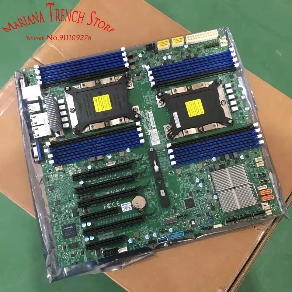 슈퍼마이크로 산업패키지 마더보드X11DPi-N Xeon 확장 프로세서 LGA-3647 ECC DDR4 14 SATA3 6 Gbps 포트