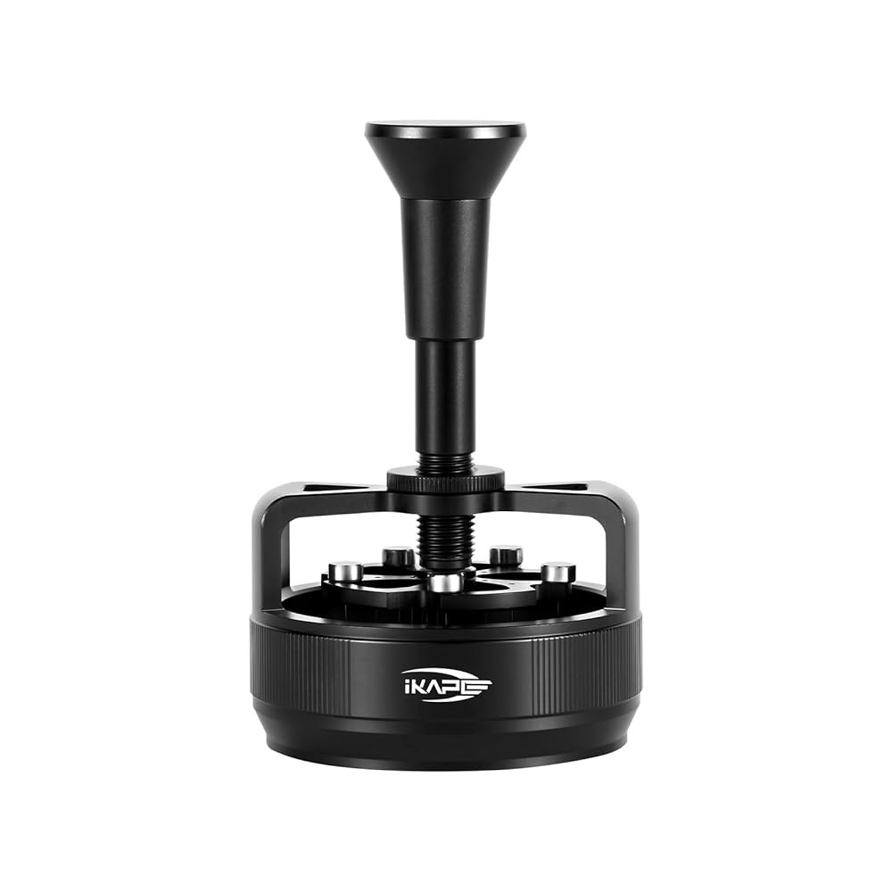 에스프레소용 IKAPE 58MM WDT 도구, 원 프레스 자동 회전 및 조절 가능한 깊이가 있는 0.25mm 14 바늘 분배 10 마그네틱 베이스, 에스프레소 교반기 54mm - 상품 이미지