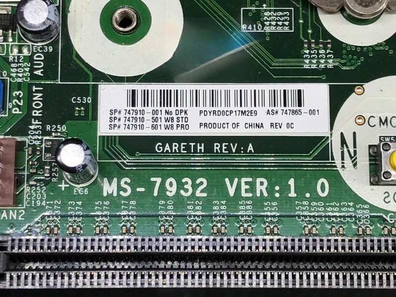 hp호환 480 G1 MT 메보드 MS-7932 V 1.0 747910 -001 747865