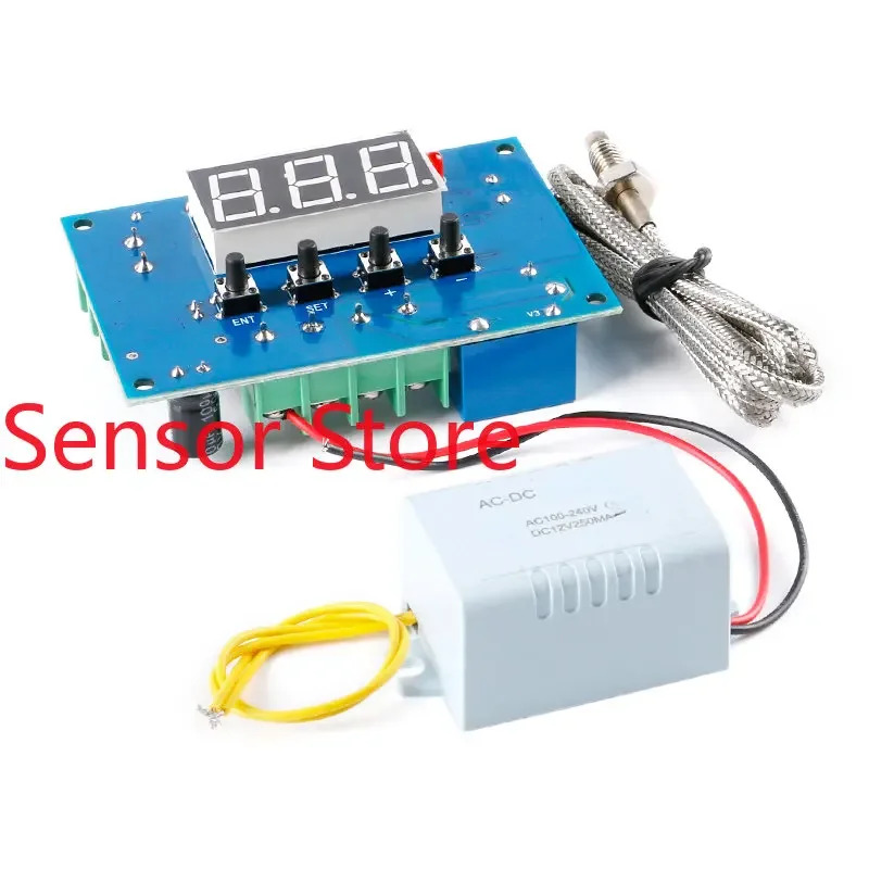 5PCS DC12/24VAC220V 고온 디지털 온도 조절기 K 열전쌍 컨트롤러-30 999 도