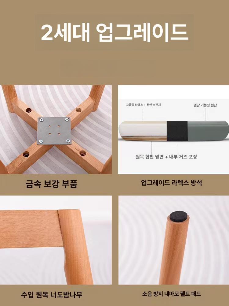 유럽풍 의자 빈티지 레트로 원목스툴 사각 앤틱 엔틱스툴 복고풍 발받침 풋스툴 간이 - 상세 이미지 4