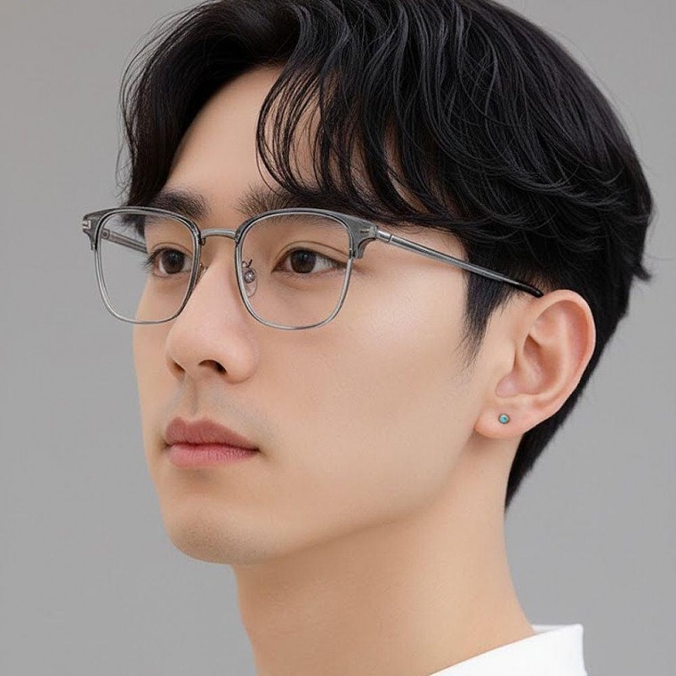 블루 라이트 차단 안경 얼굴형에 맞는 가벼운 하금테 3컬러 안경테 라이트차 단안경 뿔테 - 상품 이미지